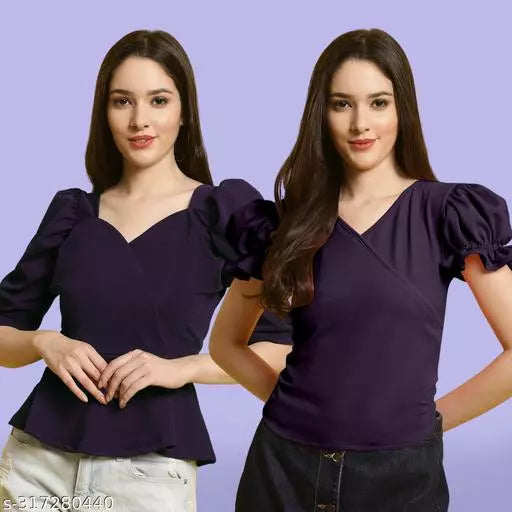 Classic Casual Fashion Forward Women's Tops - Pack of 2
