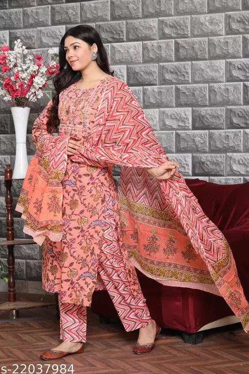 Trendy Cotton Fashionable Women Kurta Sets