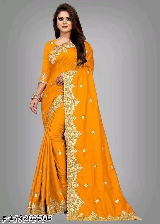 FANCY EMBROIDERY SAREE BY KRADDLE