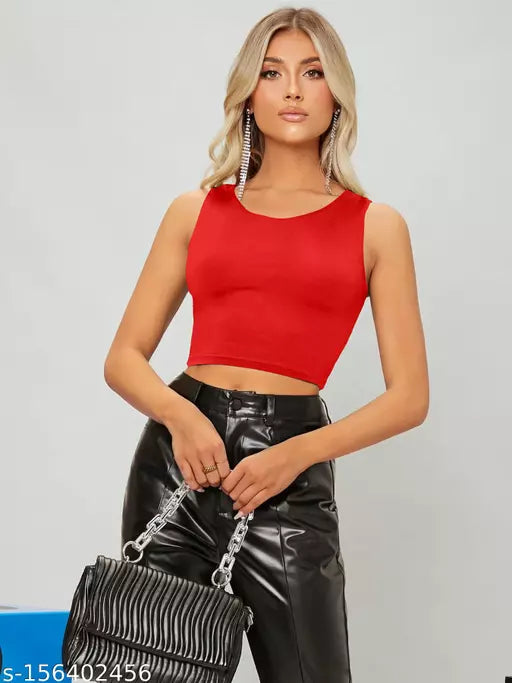 Womens Red Crop Top