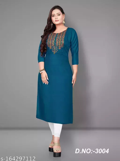 Rangrasiya Tex New Rayon  Embroidered Plus Size Kurtis