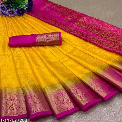 MORPINCH FASHION EMBOSS  SILK SAREE