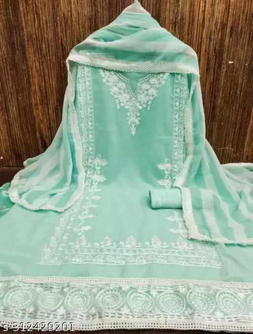 Women's Designer Suits Party Wear Pista Georgette Salwar Suits & Dress Materials