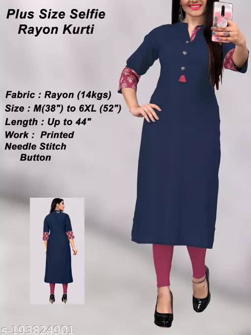Rangrasiya Tex New Rayon Plus Size Kurtis