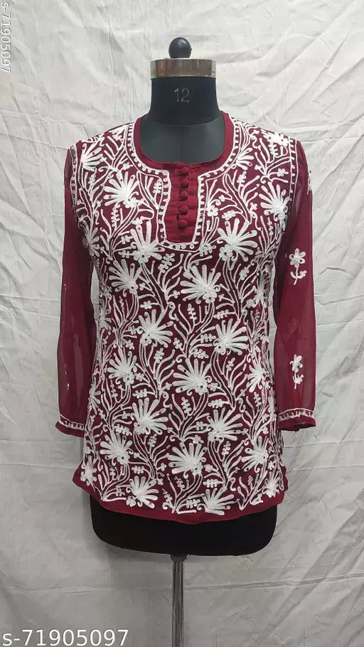 vaishali georgette short kurti a/w par