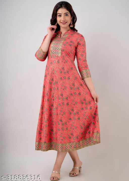 Women Floral Print Anarkali Kurti