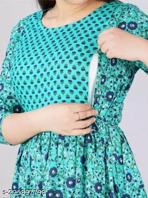 Mialo fashion maternity feeding kurtis for women with both side invisible zip.