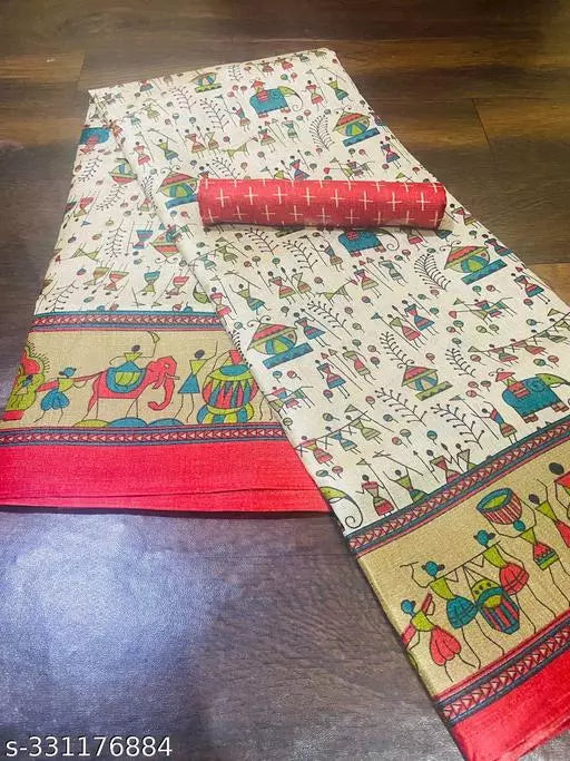 WARLI PRINT KHAADI SILK BLENDED SAREE