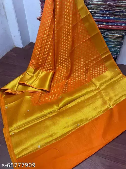 Banarasi Silk Saree With Stone Work