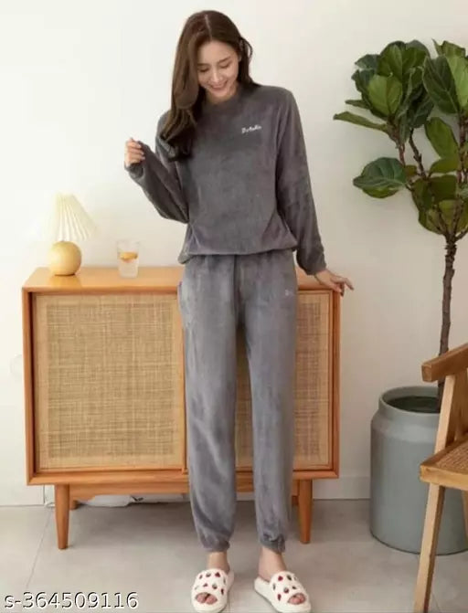 Women casual winter wear dress grey