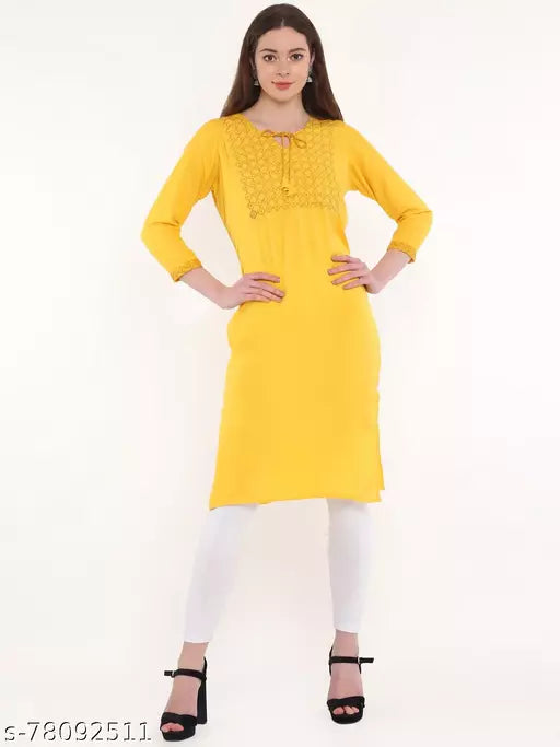 BPT Designer Rayon Embroidered Kurti