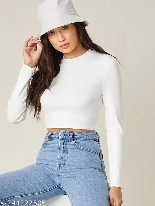 Womens White Crop Top