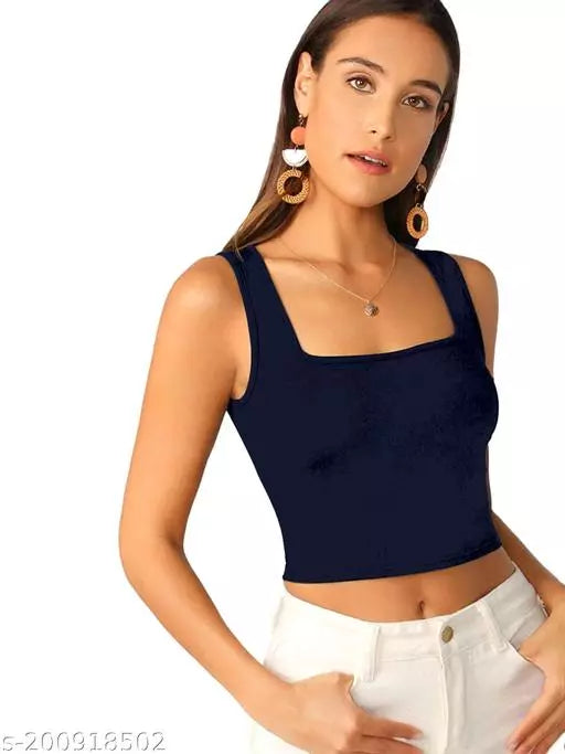 Nevy Blue Crop Top For Woman