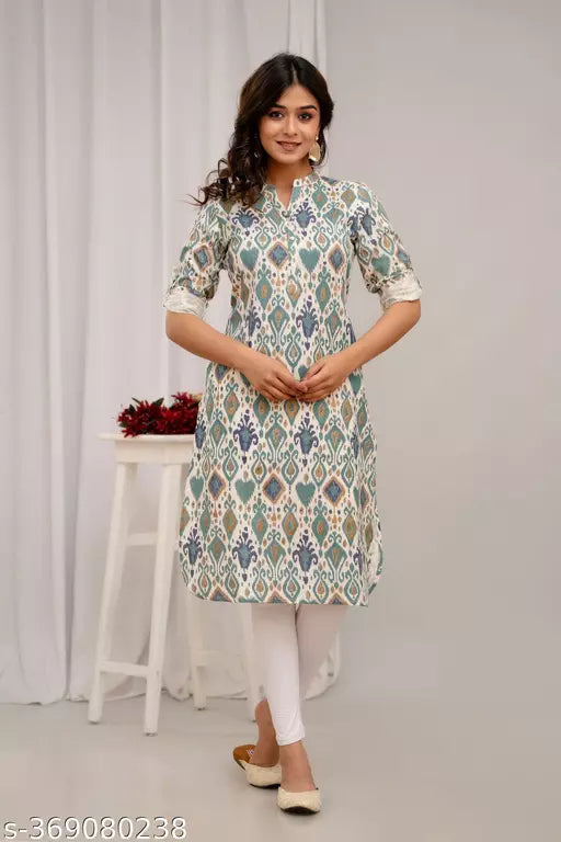 Neerupam Collection Jaipuri Print Pure Cotton Kurti 