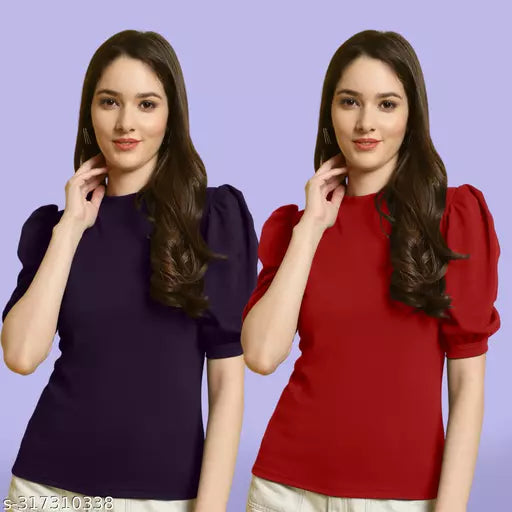 Clasic Casual Fashion Forward Women's Top - Pack of 2