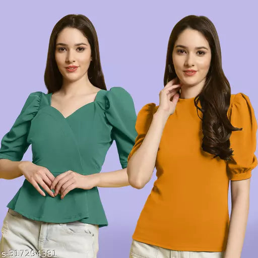 Clasic Casual Fashion Forward Women's Tops - Pack of 2
