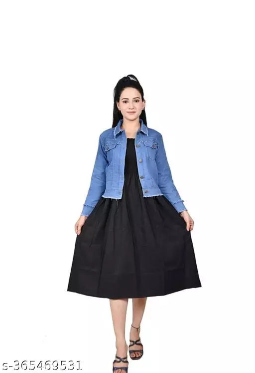 Stylish Consai dress with 3 Patti jacket light