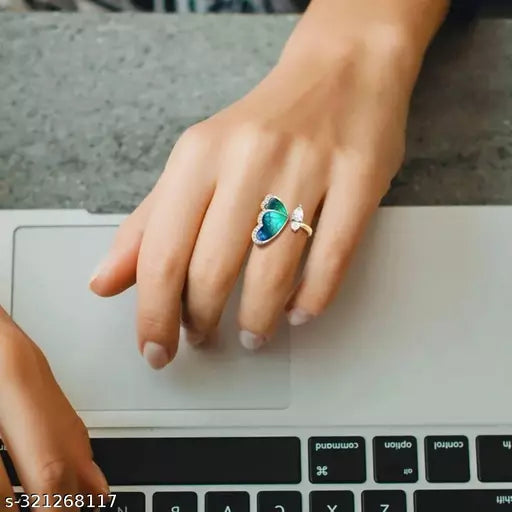 Enchanted Garden: Floral Gemstone Women's Ring for Grils