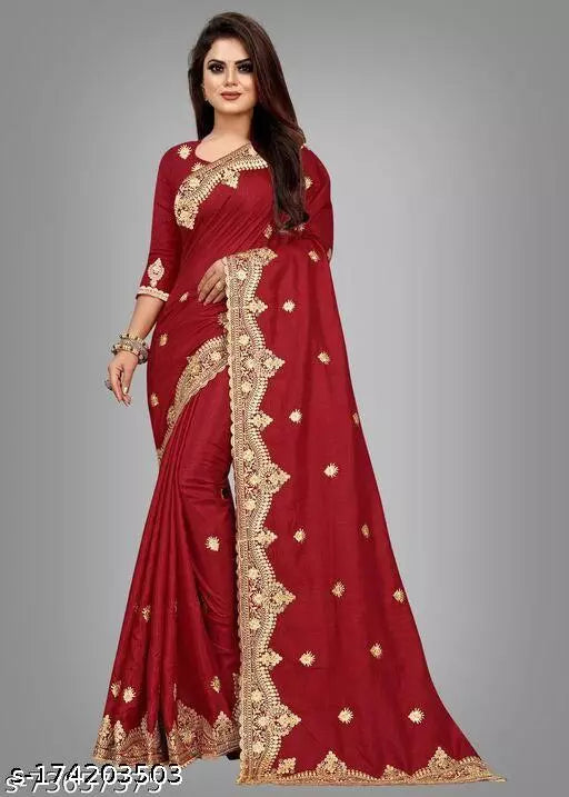 FANCY EMBROIDERY SAREE BY KRADDLE