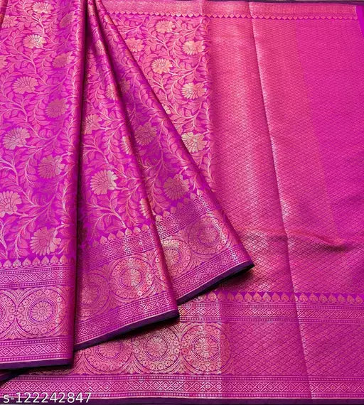 Copper Zari Soft Silk Saree