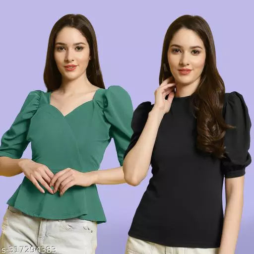 Clasic Casual Fashion Forward Women's Tops - Pack of 2