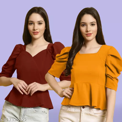 Clasic Casual Fashion Forward Women's Top - Pack of 2