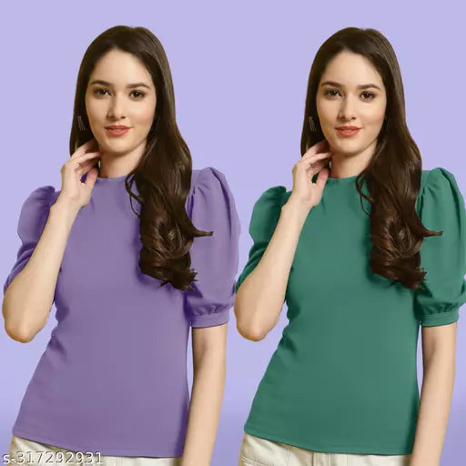 Clasic Casual Fashion Forward Women's Top - Pack of 2