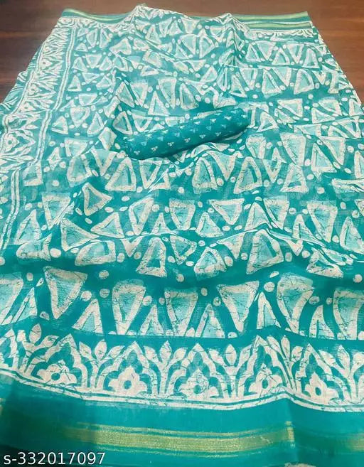TRIO PRINTED COTTON BLENDED SAREE