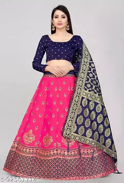 BANARASI LEHENGA CHOLI WITH BLOUSE (UN-STITCHED) BY VAIDIK ETHNIC