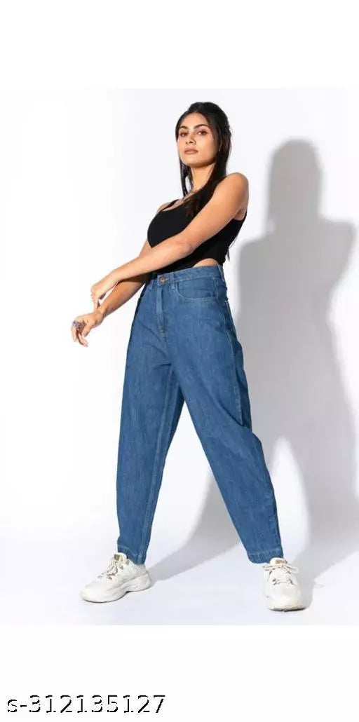 SAANU'S FASHION - STYLISH WIDE LEG DENIM JEANS FOR GIRLS & WOMEN