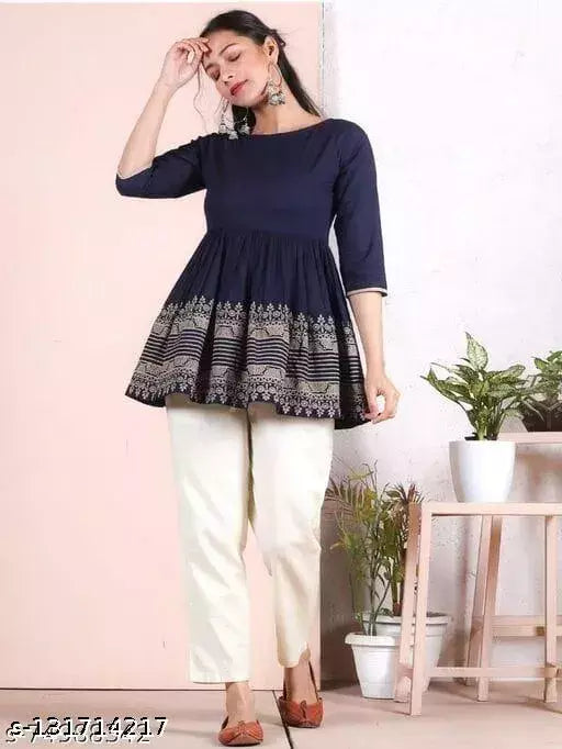 Womens rayon printed top  trendy top  aline top  regular top  dailywear top  festival top  printed top  Frock_Top Kurti_Top