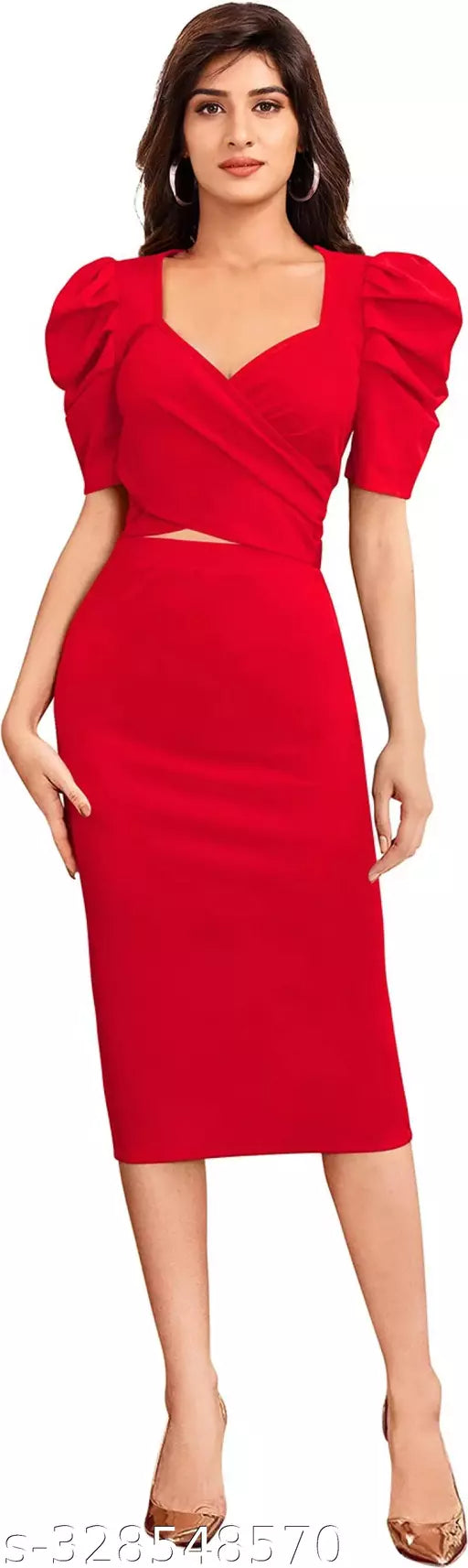 Women Bodycon Western Dress 2 Piece Top Bottom