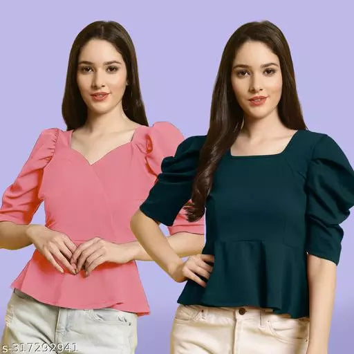 Clasic Casual Fashion Forward Women's Top - Pack of 2