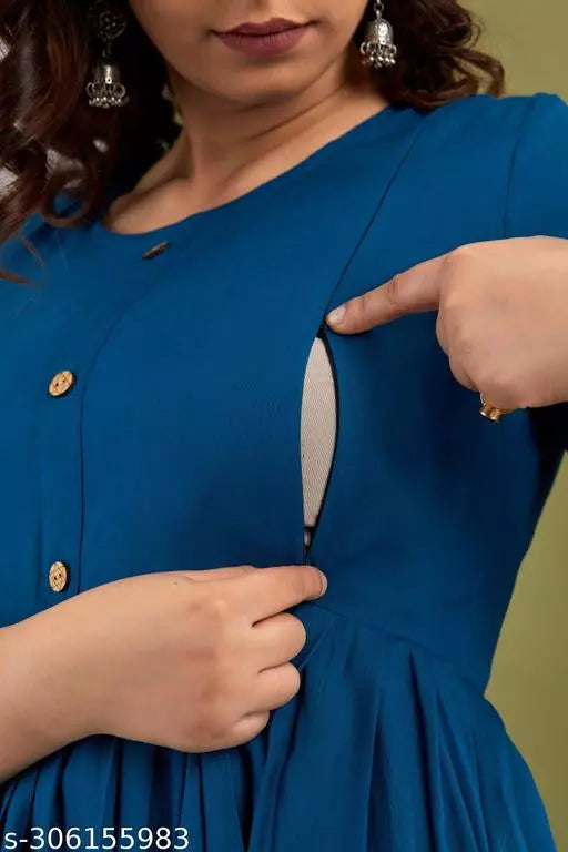 Mialo fashion maternity feeding kurtis for women with both side invisible zip.