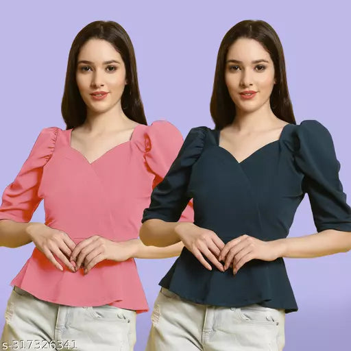 Clasic Casual Fashion Forward Women's Top - Pack of 2