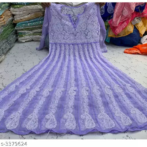 Women's Chikankari Georgette Kurti