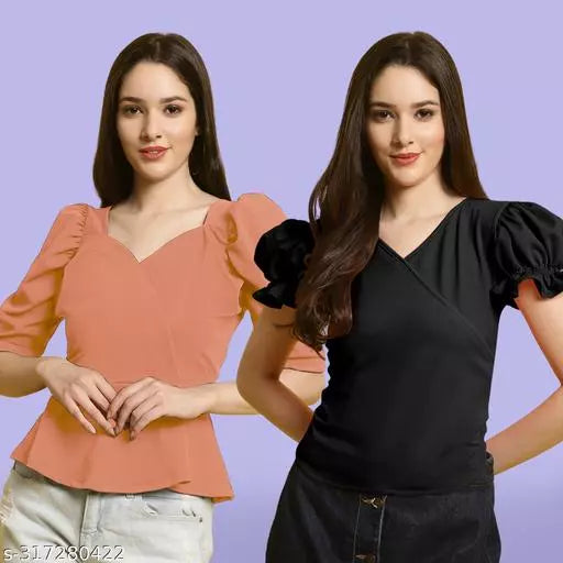 Classic Casual Fashion Forward Women's Tops - Pack of 2