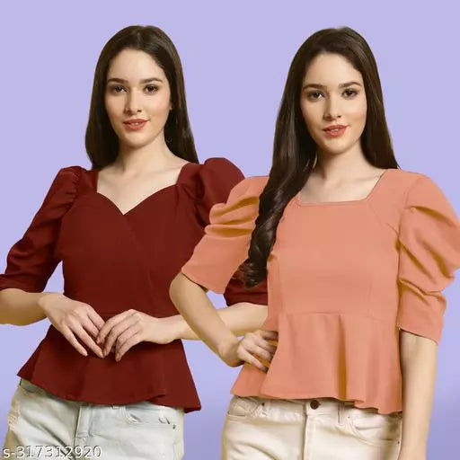 Clasic Casual Fashion Forward Women's Top - Pack of 2