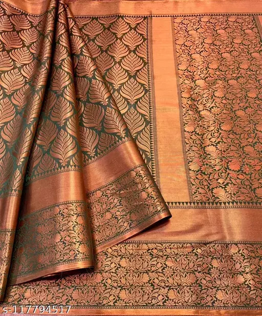 Copper Zari Soft Silk Saree