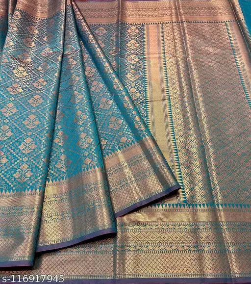 Copper Zari Soft Silk Saree