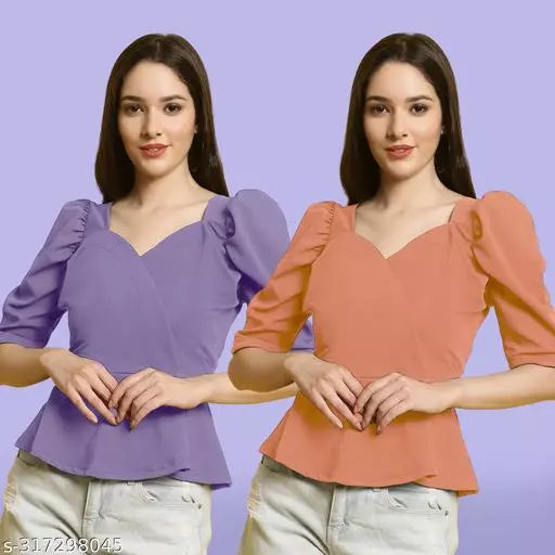 Clasic Casual Fashion Forward Women's Top - Pack of 2