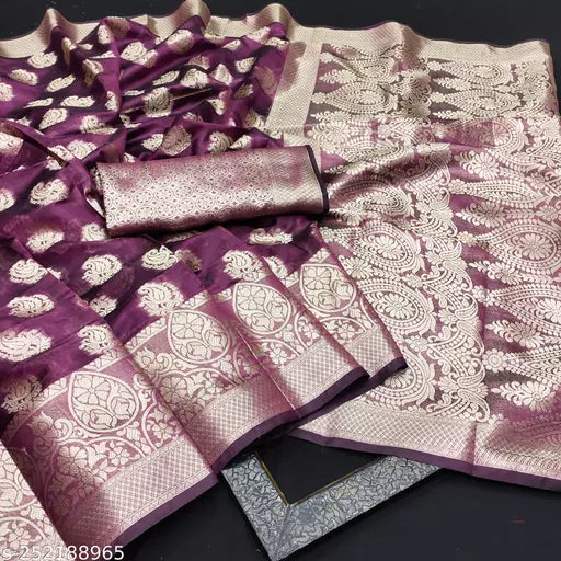 Morpich Fashion Top Dyed Organza Silk Saree