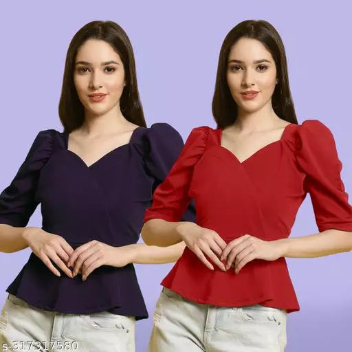 Classic Casual Fashion Forward Women's Top - Pack of 2