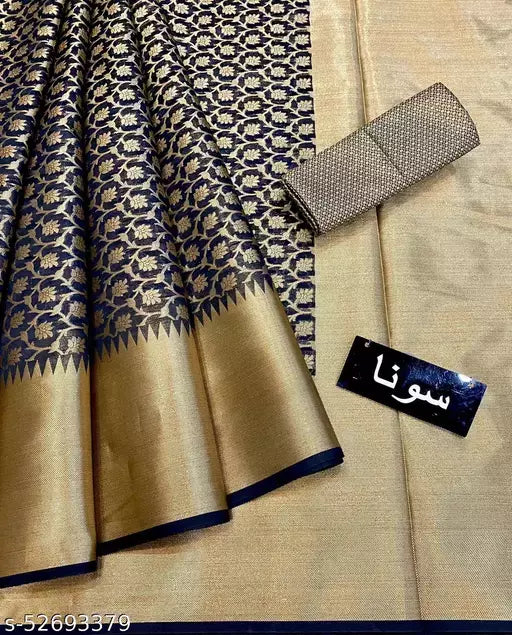 Banarasi Zari gold woven jaal saree