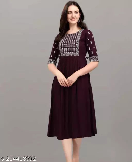 Wine colour Dress