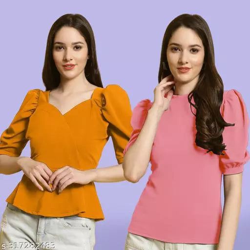 Clasic Casual Fashion Forward Women's Tops - Pack of 2