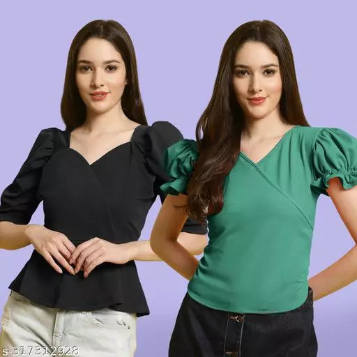 Clasic Casual Fashion Forward Women's Top - Pack of 2