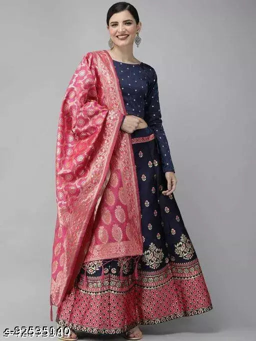 BANARASI LEHENGA CHOLI WITH BLOUSE (UN-STITCHED) BY VAIDIK ETHNIC