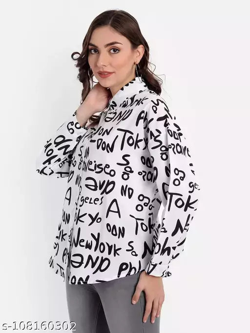 Women Full Sleeves Printed Shirt