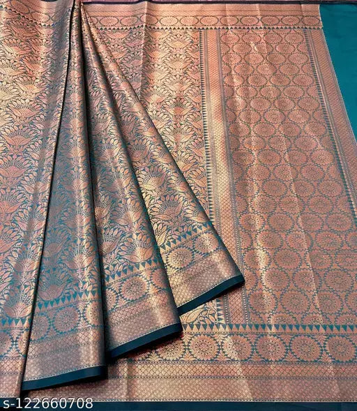 Copper Zari Soft Silk Saree